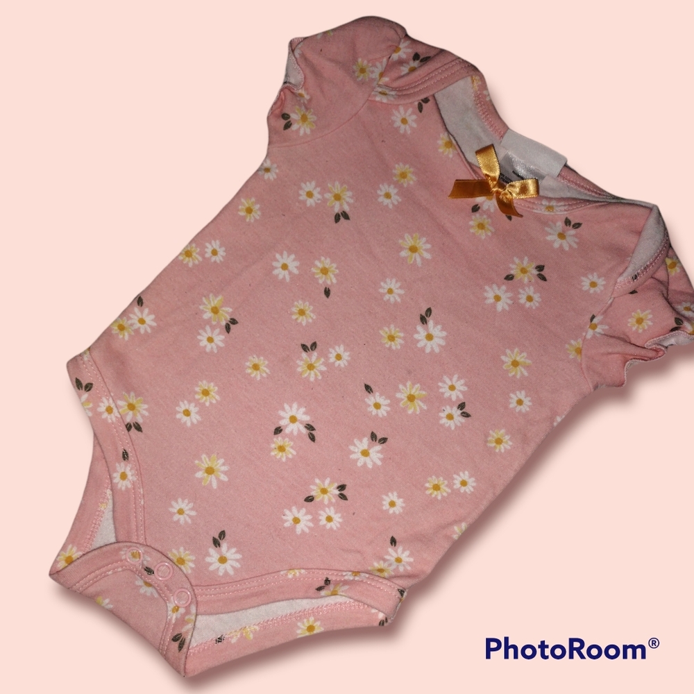 Nicole Miller onsie pink with yellow floral print size 3/6 months